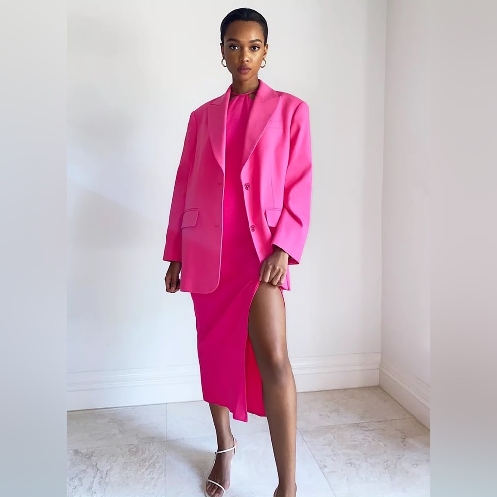 Aritzia Babaton fuchsia oversized blazer 100% Cotton Women’s Size Small